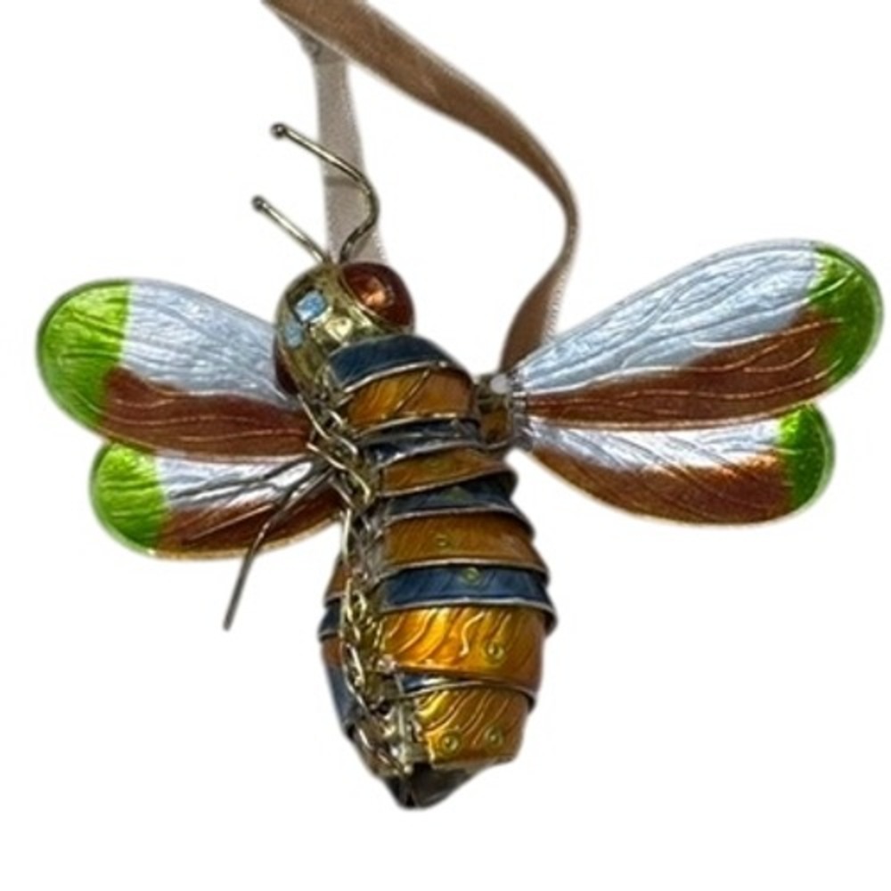 Cloisonne Bee Articulated Ornament Enamel Insect Bug Figurine Hanging Decoration